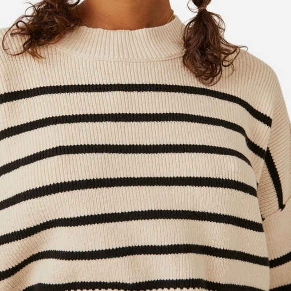 Free People stripe crop sweater - Picture 4 of 5
